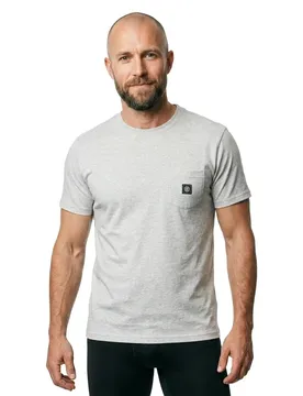 T-shirt à Manches Courtes Icon Label Pocket Mid Grey Heather XL