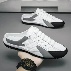 Summer Slippers for Men Trendy Men's Flat Bottom Casual Shoes Soft Sole Support Shoes Men's Sneakers