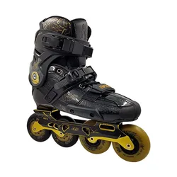 Patins En Ligne Freeskate 4x80 Angel High Carbon Black / Yellow EU 42 Homme
