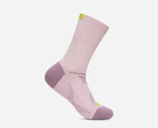 Bondi Quarter Run Sock in Lilac Cream, Size Large