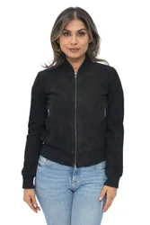 MA-1 Suede Bomber Jacket-Arnhem - Black - Size: 10