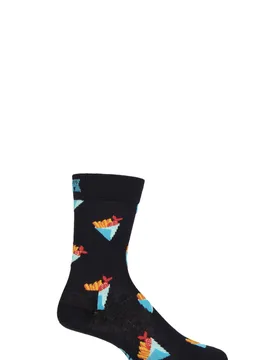 Mens and Women's 1 Pair London Edition Fish and Chips Socks Navy 4-7 Unisex - Blue - Size: 4-7 Unisex - Happy socks - FashionsVida