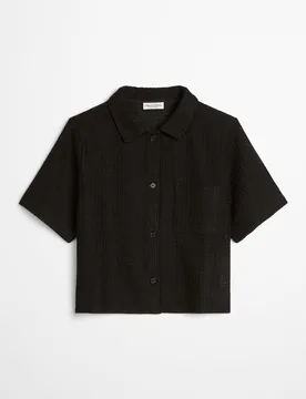 Blusa relajada de ganchillo de punto de mezcla de algodón - MARC O'POLO - FashionsVida