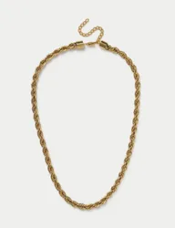 Twist Rope Necklace Gold female