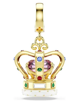 Charm Minions Crown, Taglio misto, Multicolore, Finitura oro 18K OS - Swarovski - FashionsVida