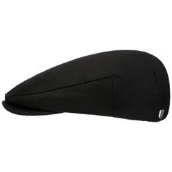 Cotton Herringbone Flat Cap by - black - Herren - Size: XL (61-62 cm)