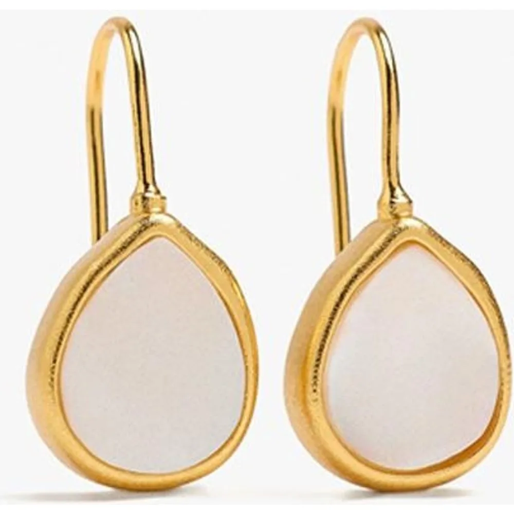 Pendientes con baño de oro de 18 k con piedra central - Parfois - FashionsVida