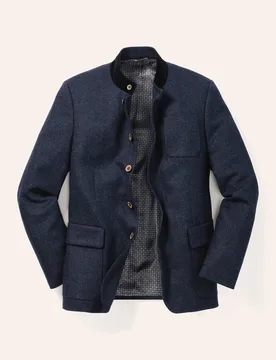 Lodenjanker, Regular Fit#normale Größen#untersetzte Größen, Farbe Blau, 50, aus feinster Schurwolle passend zur Lodenweste Herren - Walbusch - FashionsVida
