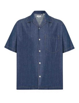 Camicia in denim a collo aperto