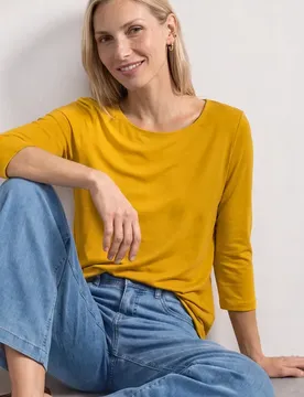 Arm Shirt mit U-Boot-Ausschnitt female Gelb