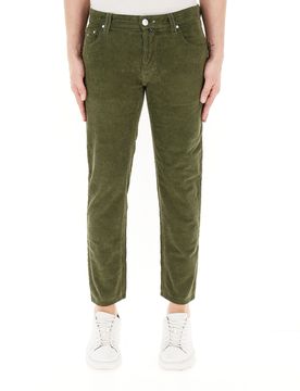 Pantalone in velluto VERDE OLIVA 38