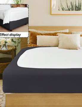 Pieza Falda de cama envolvente de seda de leche, de unicolor o estampada, con elástico en 4 lados, adecuada para la decoración del dormitorio del ho - Shein - FashionsVida