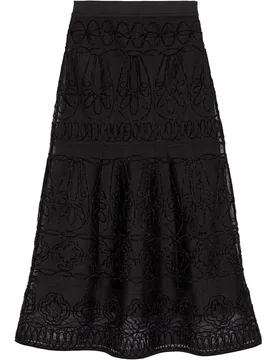 Falda larga acampanada de malla bordada - Maje - FashionsVida