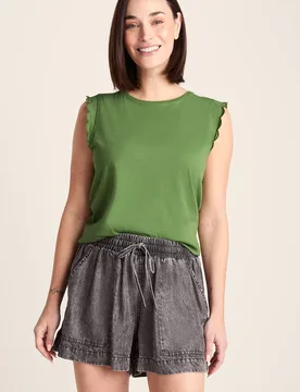 Katie' 100% Cotton Supersoft Vest - Green - Size: 20 - TOG24 - FashionsVida