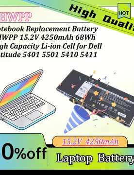 Notebook Replacement Battery 3HWPP 15.2V 4250mAh 68Wh High Capacity Li-ion Cell for D ell Latitude 5401 5501 5410 5411 - Aliexpress - FashionsVida
