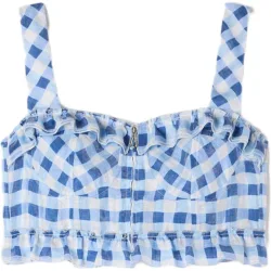 Top de mujer corto vichy con lino