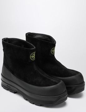 Suede Ankle Boot with Logo