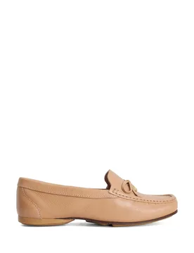 Wide Fit Leather Flat Loafer Camel female - Dune london - FashionsVida