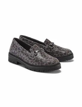 Hallux-Slipper Schrittsicher - Leoprint Grau - female - Size: 42 - Avena - FashionsVida