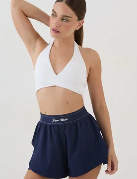 Womens Ultra Sculpt Twist Front Light Support Sports Bra - White Polyamide - Size X-Large - DSGN Studio - FashionsVida