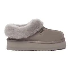 Womens Ever Au Women Topknot Leather Slippers - Brown Suede - Size Uk 3