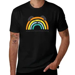 Rainbow Pup T-Shirt Simple Solid Color Crew Neck Tee T-Shirt