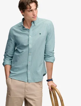 Superdry Herren Klassisches Oxford-hemd mit Langen Ärmeln Green - Größe: Xxl - 64.99 - FashionsVida