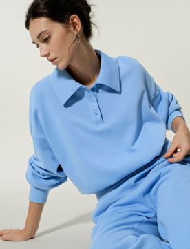 Felpa Polo Uomo in Seta e Cotone Morbida ed Elegante con Bottoni XL