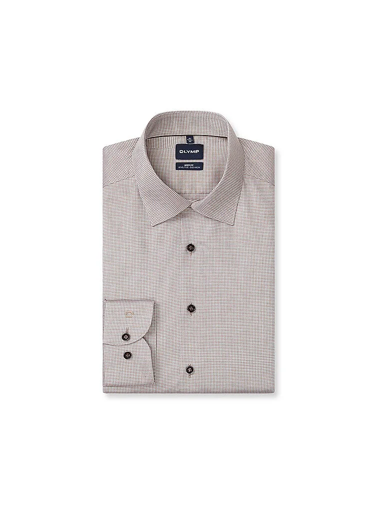 Camicia Body Fit marrone chiaro 38 - Olymp Level Five - FashionsVida