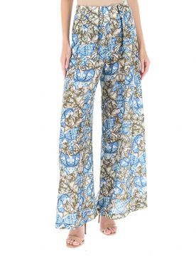 MOMONÌ Pantalone in seta AZZURRO 40