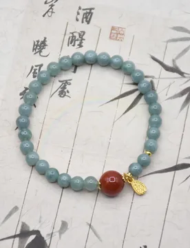 Natural Blue Water Jade Bracelet Paired with Red Agate Transport Bead Light Luxury Jade Jewelry Rwbuy Brand Design - Aliexpress - FashionsVida