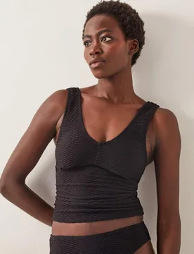 Textured V-Neck Bikini Top Black female - Monsoon - FashionsVida
