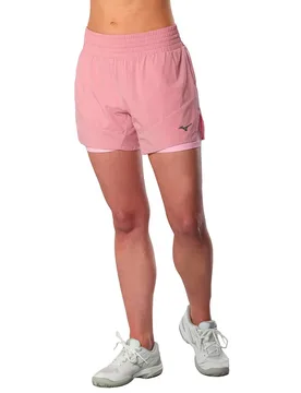 Active 2-in-1 4.5in Shorts Rose Elegance M Women - Mizuno - FashionsVida