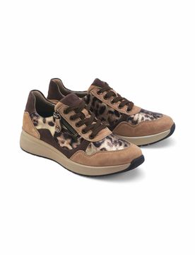 Hallux-Schnürer Reißverschluss - Beige-Leo - female - Size: 38.5