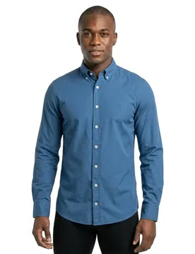 Camicia A Maniche Lunghe Ess Gmt Dyed Oxford Eton Blue 2XL
