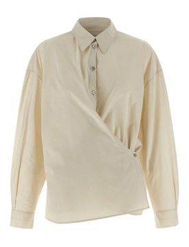 Camicia attorcigliata con colletto dritto