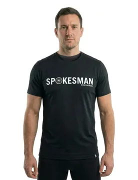Maglietta A Maniche Corte Spokesman Black - AGU - FashionsVida