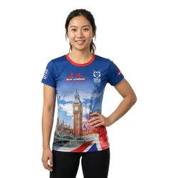 Run London 2025 Short Sleeve T-shirt Blue S Women