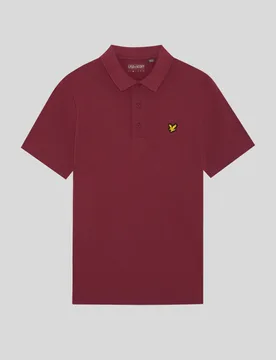 Men's Technical Polo Shirt Plum - Lyle & Scott - FashionsVida