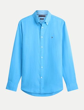 Freizeithemd aus Leinen-Mix Blau L