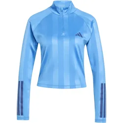 Hyperglam 3-Stripes Emboss 1/4 Zip Cover Up Track Damen Rollkragenpullover, blau S