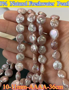 Mm AAAA Top-Quality Natural Freshwater Baroque Button Round Pearl Spacer Bead Jewelry Make DIY Necklace Bracelet Women Gift - Aliexpress - FashionsVida