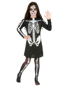 Halloween-Kostüm Skelettmädchen schwarz-weiss - KARNEVAL-MEGASTORE - FashionsVida