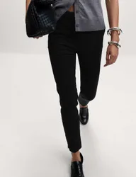 Slim Fit Ankle Grazer Trousers Black female