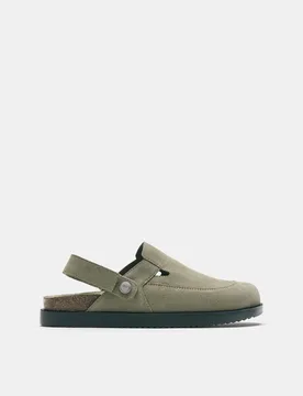 Stwd Leather Strap Clogs (Size: ) - Pull&bear - FashionsVida