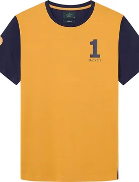 Maglietta A Maniche Corte Heritage 123 Mlt T Gold S - Hackett - FashionsVida
