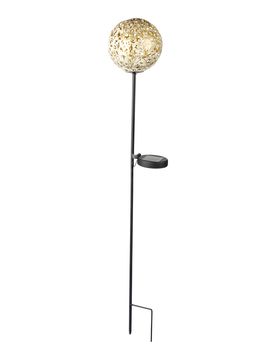 Solar-Gartenstecker „Blumenzauber" weiss schwarz