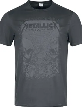 T-Shirt - Amplified Collection - The Black Album - S bis 3XL - für Männer - Größe M - charcoal - Lizenziertes Merchandise! - Männer - male - Metallica - FashionsVida