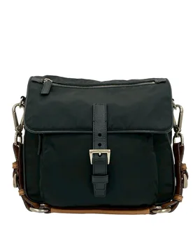 Saffiano Trimmed Tessuto Shoulder Bag - Prada - FashionsVida