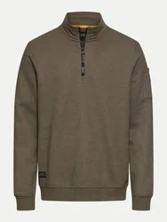 Sweatshirt mit Troyerkragen Braun 3XL